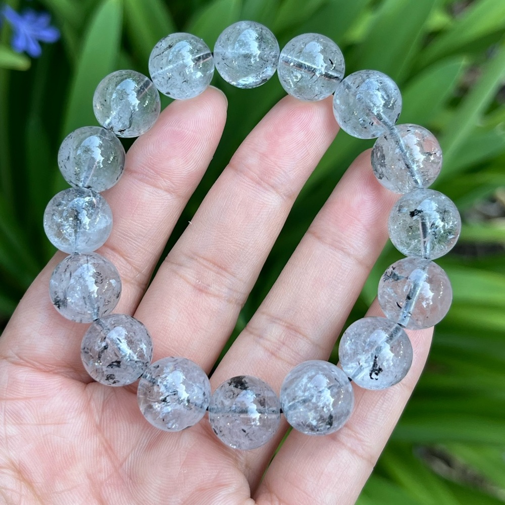 13.5mm‎ stretchable Herkimer diamond bracelet 1836